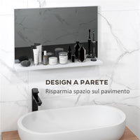 SPECCHIO BAGNO DA PARETE CON MENSOLA DESIGN MODERNO E MULTIUSO 60X12X40 CM BIANCO
