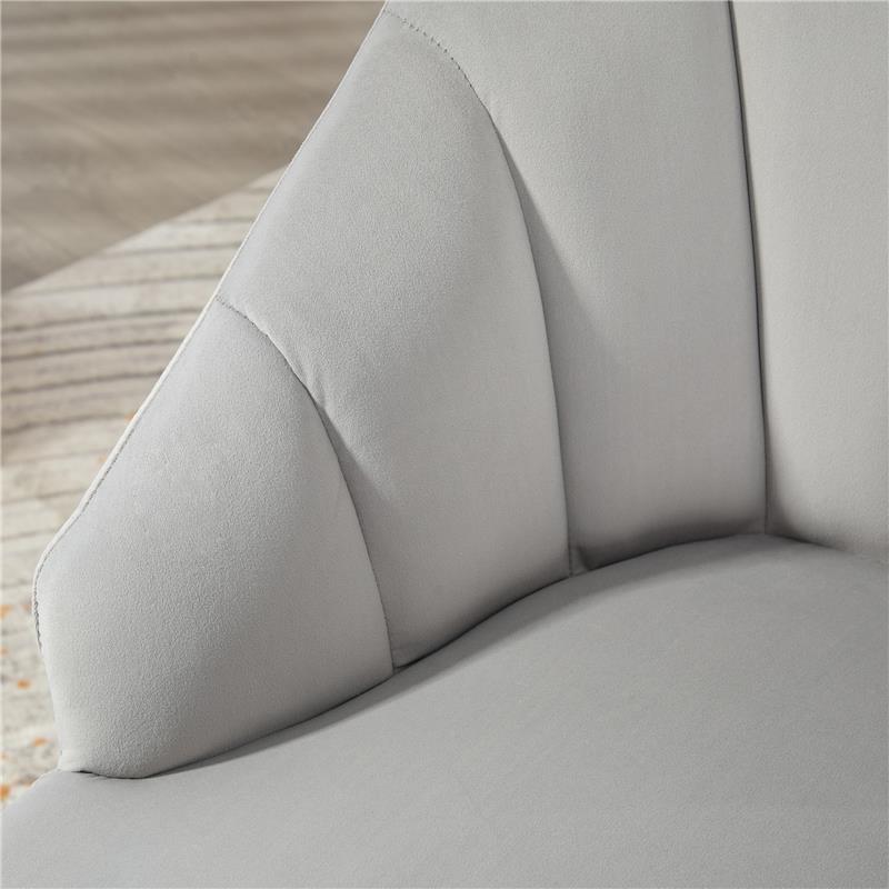 POLTRONCINA DA CAMERA E SALOTTO A CONCHIGLIA STILE ART DECO VELLUTATO E ACCIAIO 63X65X84 CM GRIGIO