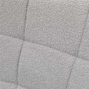 POLTRONA A DONDOLO IMBOTTITA IN LEGNO E ACCIAIO CON RIVESTIMENTO BOUCLÚ 71X98X101 CM GRIGIO