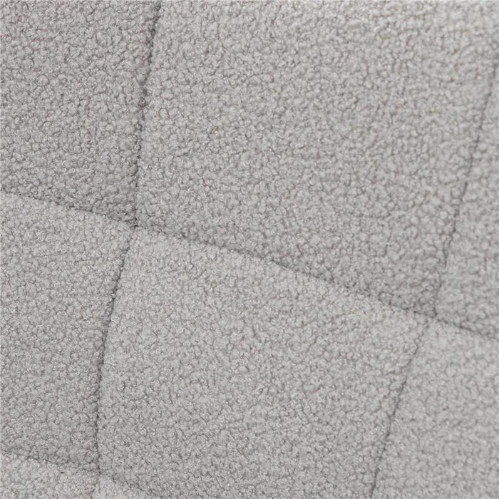 POLTRONA A DONDOLO IMBOTTITA IN LEGNO E ACCIAIO CON RIVESTIMENTO BOUCLÚ 71X98X101 CM GRIGIO