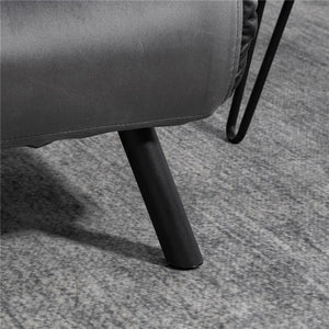 DIVANO LETTO 3 IN 1 IN TESSUTO EFFETTO VELLUTO CON SCHIENALE REGOLABILE E 2 CUSCINI M102X73X81 CM GRIGIO SCURO