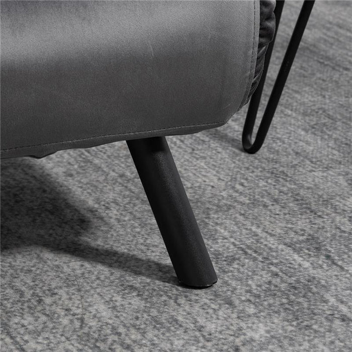 DIVANO LETTO 3 IN 1 IN TESSUTO EFFETTO VELLUTO CON SCHIENALE REGOLABILE E 2 CUSCINI M102X73X81 CM GRIGIO SCURO