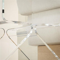 TAVOLINO BASSO GEOMETRICO A 2 LIVELLI  IN ACRILICO CON GAMBE TRIANGOLARI 40X30X45 CM TRASPARENTE