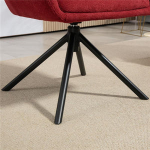 POLTRONA MODERNA GIREVOLE CON SEDUTA IMBOTTITA IN TESSUTO BOUCLÚ PER SALOTTO E UFFICIO ROSSO VINO