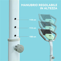 STEPPER CON MANUBRIO E GRADINO REGOLABILE E MONITOR LCD IN ACCIAIO E ABS 48X38X108-118 CM VERDE