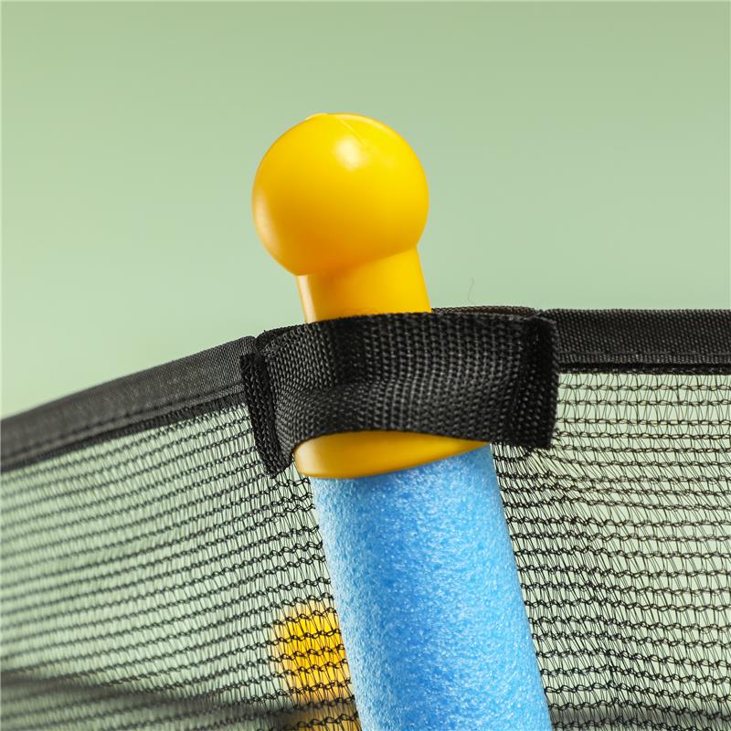 TAPPETO ELASTICO PER BAMBINI CON INGRESSO A CERNIERA E PALI IMBOTTITI IN ACCIAIO PP E EPE Ø 163.5X190 CM AZZURRO