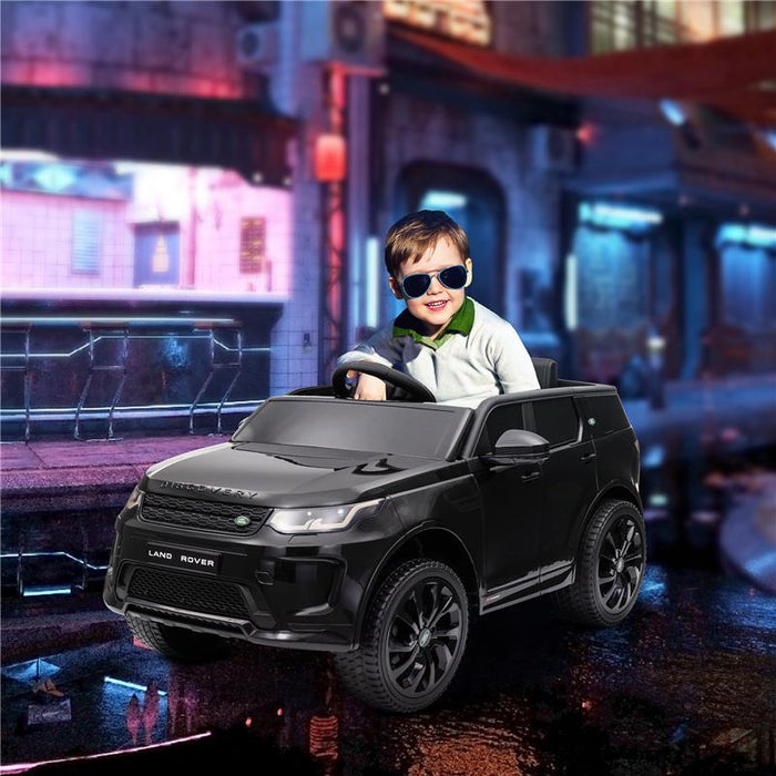MACCHINA ELETTRICA PER BAMBINI A LICENZA LAND ROVER CON FARI CLACSON E CINTURA106X65.5X51 CM NERO