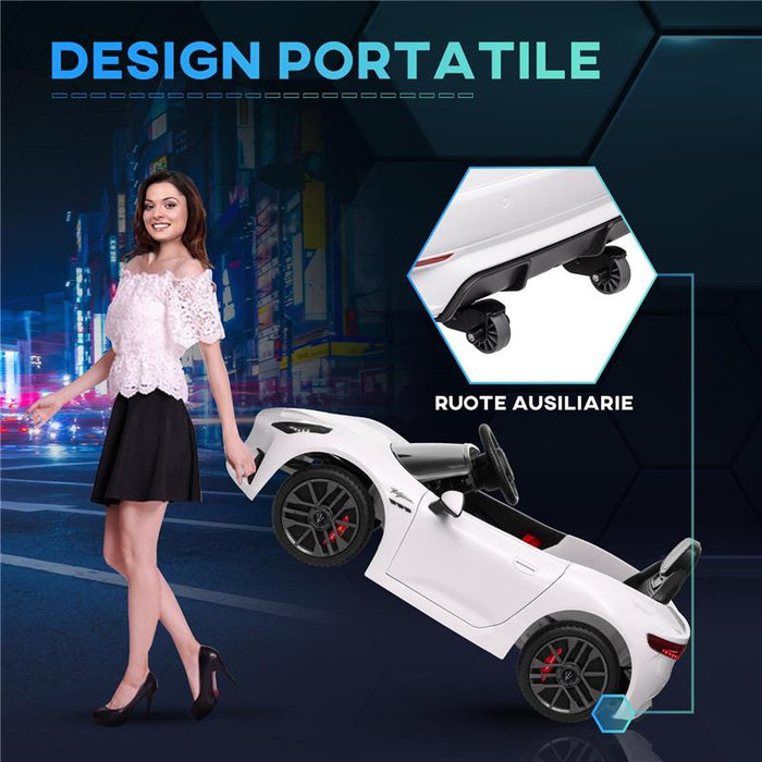 MACCHINA PER BAMBINI 12V MASERATI GRAN TURISMO FOLGORE CON TELECOMANDO ETÀ 3-5 ANNI BIANCO
