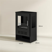 CAMINO A BIOETANOLO AUTOPORTANTE CON BRUCIATORE DA 0.9L E DURATA 3.3 ORE 44X28X68 CM NERO