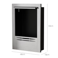 CAMINO A BIOETANOLO DA INCASSO IN ACCIAIO CAPACITÀ 0.9L E DURATA 3.3 ORE 48X18X59 CM ARGENTO