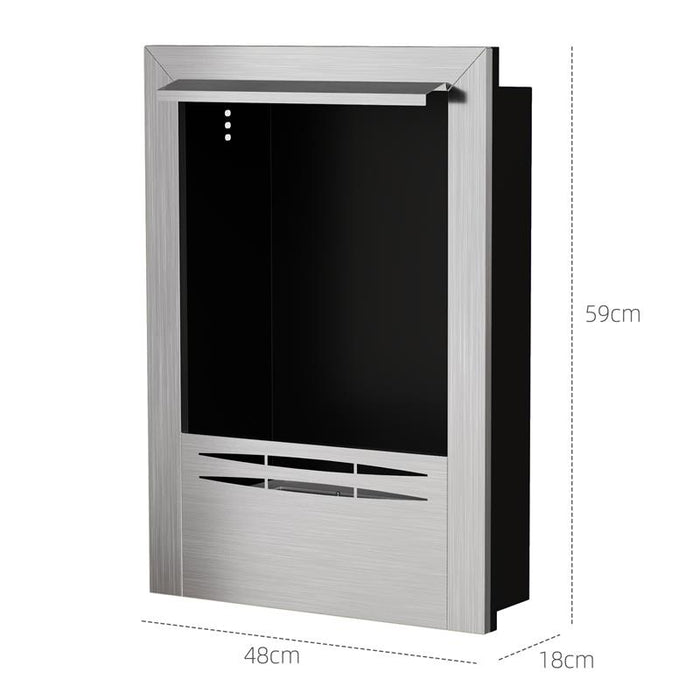 CAMINO A BIOETANOLO DA INCASSO IN ACCIAIO CAPACITÀ 0.9L E DURATA 3.3 ORE 48X18X59 CM ARGENTO