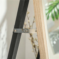 SPECCHIO MODERNO A FIGURA INTERA DA PARETE E AUTOPORTANTE 37X157 CM BIANCO E LEGNO