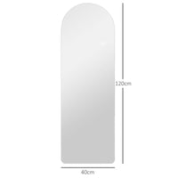 SPECCHIO DA PARETE AD ARCO CON ILLUMINAZIONE LED REGOLABILE E CONTROLLO TOUCH IN VETRO TEMPERATO 40X3X120 CM