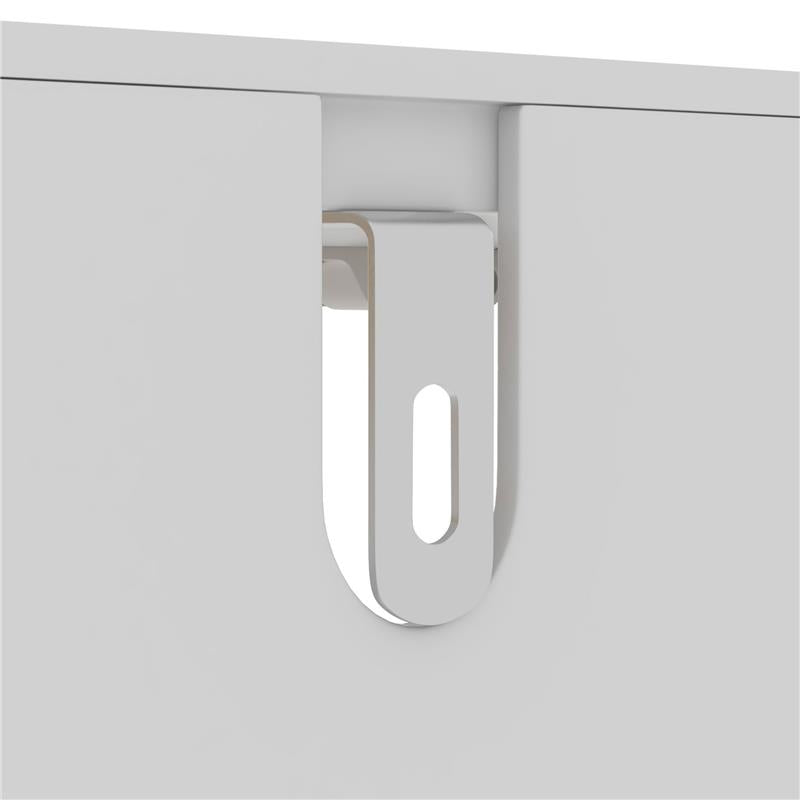MOBILE SOTTOLAVABO BAGNO CON 2 ANTE A PRESSIONE IN BAMBÙ E MDF CON INTAGLIO A U 70X33X79.5 CM BIANCO