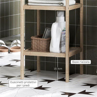 MOBILE BAGNO MODERNO A 4 LIVELLI ANTIRIBALTAMENTO IN BAMBÙ 33X31X110 CM COLOR LEGNO