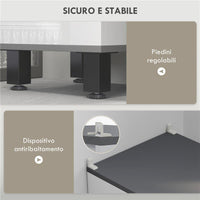 MOBILE COLONNA BAGNO CON 2 ARMADIETTI CON RIPIANI REGOLABILI E CASSETTO 34X32X190 CM BIANCO