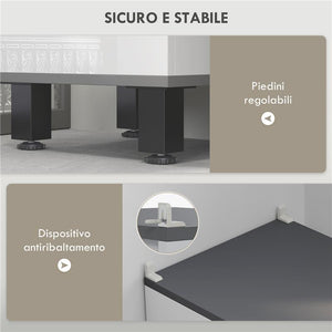 MOBILE COLONNA BAGNO CON 2 ARMADIETTI CON RIPIANI REGOLABILI E CASSETTO 34X32X190 CM BIANCO