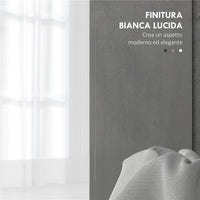 MOBILE SOTTOLAVABO BAGNO CON ARMADIETTO 2 ANTE E RIPIANO REGOLABILE 80X34X60 CM BIANCO LUCIDO