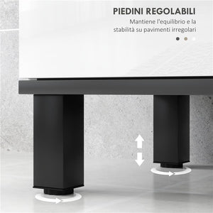 MOBILE SOTTOLAVABO BAGNO CON ARMADIETTO 2 ANTE E RIPIANO REGOLABILE 80X34X60 CM BIANCO LUCIDO