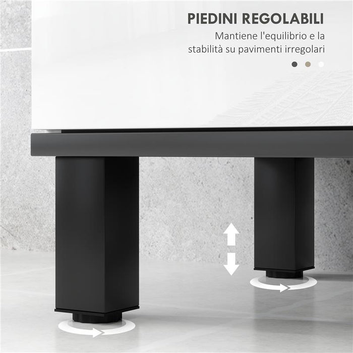 MOBILE SOTTOLAVABO BAGNO CON ARMADIETTO 2 ANTE E RIPIANO REGOLABILE 80X34X60 CM BIANCO LUCIDO