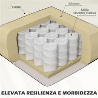 POLTRONCINA DA CAMERA MODERNA IN TESSUTO CON BRACCIOLI 66X72X74 CM CREMA