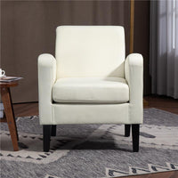 POLTRONCINA DA CAMERA MODERNA IN TESSUTO CON BRACCIOLI 66X72X74 CM CREMA