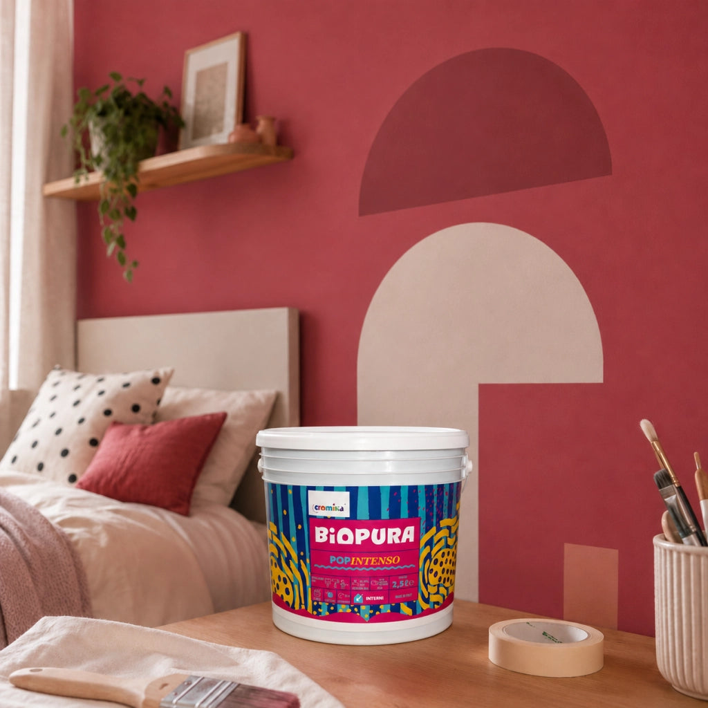 Popintenso palestra e decori interni pittura murale lavabile e coprente cromika *** formato 2.5 lt, colore- anguria p...
