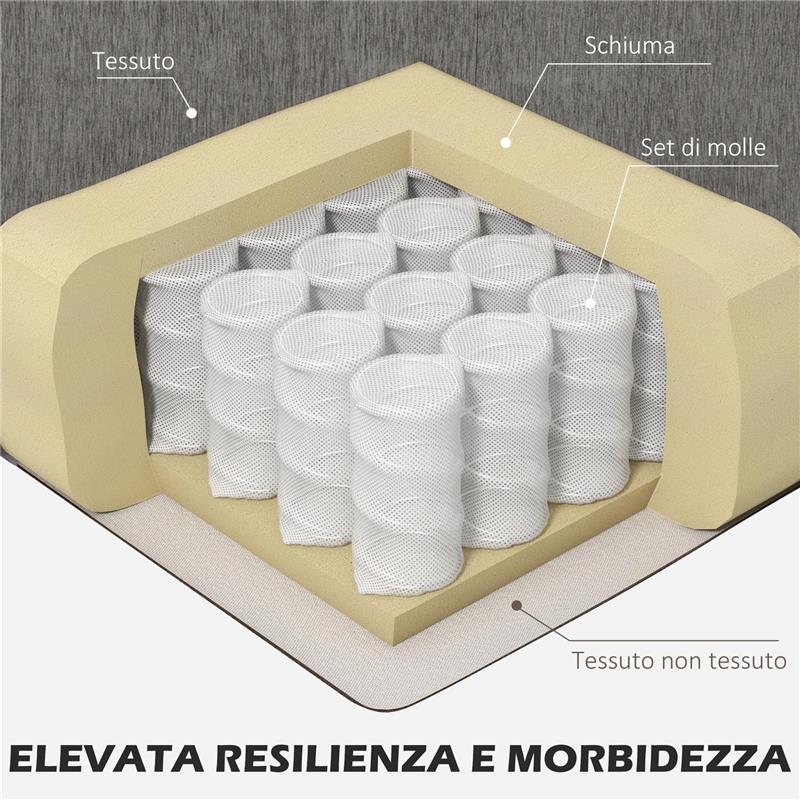 DIVANO ANGOLARE 3 POSTI CON CUSCINO PER SEDUTA E SCHIENALE IN TESSUTO EFFETTO CINIGLIA 186X130X84 CM TORTORA