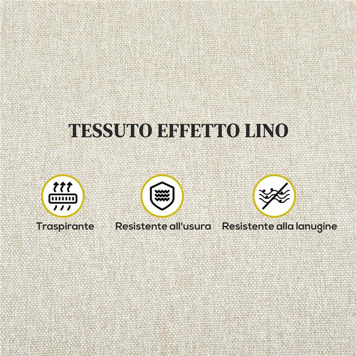 POLTRONA RELAX RECLINABILE MANUALE CON POGGIAPIEDI IN TESSUTO E IMBOTTITURA SPESSA BEIGE