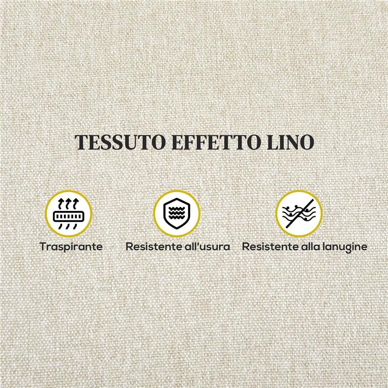 POLTRONA RELAX RECLINABILE MANUALE CON POGGIAPIEDI IN TESSUTO E IMBOTTITURA SPESSA BEIGE