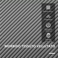 DIVANO 2 POSTI CON SPAZIO CONTENITORE E 2 CUSCINI IN TESSUTO EFFETTO VELLUTO E LEGNO 140X63X79 CM GRIGIO