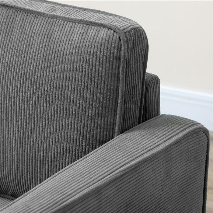 DIVANO 2 POSTI CON SPAZIO CONTENITORE E 2 CUSCINI IN TESSUTO EFFETTO VELLUTO E LEGNO 140X63X79 CM GRIGIO