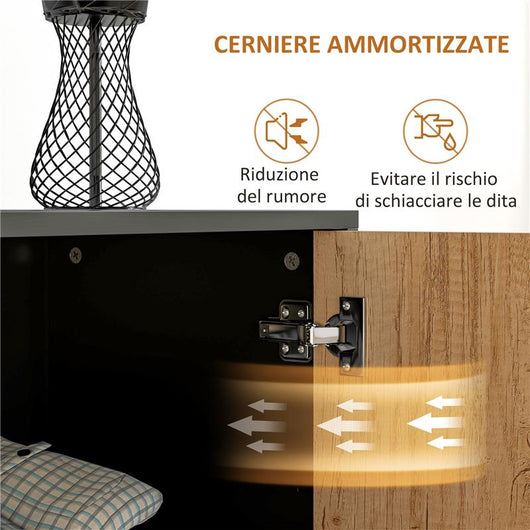 CREDENZA MODERNA CON 3 CASSETTI E UN ARMADIETTO CUCINA 2 ANTE SOFT-CLOSE CON RIPIANO REGOLABILE