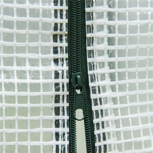 SERRA DA GIARDINO CON PORTA AVVOLGIBILE E BORDI ESTESI IN ACCIAIO E PE 200X76X168 CM BIANCO