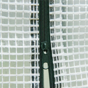 SERRA DA GIARDINO CON PORTA AVVOLGIBILE E BORDI ESTESI IN ACCIAIO E PE 200X76X168 CM BIANCO