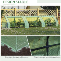 MINI SERRA PER PIANTE IMPERMEABILE CON 3 INGRESSI AVVOLGIBILI IN ACCIAIO E PE 400X100X80 CM VERDE