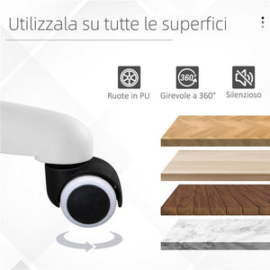 SEDIA DA UFFICIO MASSAGGIANTE A 2 PUNTI CON CUSCINO E BRACCIOLI IN TESSUTO 57X70X78-86 CM ROSA