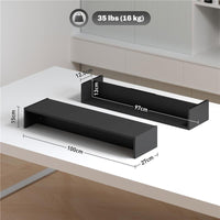 SUPPORTO PER MONITOR CON 2 VANI CONTENITORE IN LEGNO 100X27X15 CM NERO