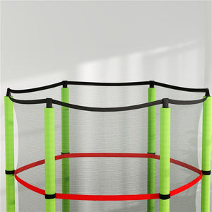TAPPETO ELASTICO PER BAMBINI 3-6 ANNI CON RETE DI PROTEZIONE 6 COLONNE E 3 INGRESSI Ø 140X190 CM VERDE E NERO