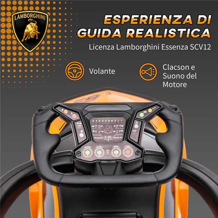 MACCHININA PER BAMBINI 2 IN 1 CON MANIGLIONE E BARRIERA DI SICUREZZA 86.5X40X89.5 CM ARANCIONE E NERO