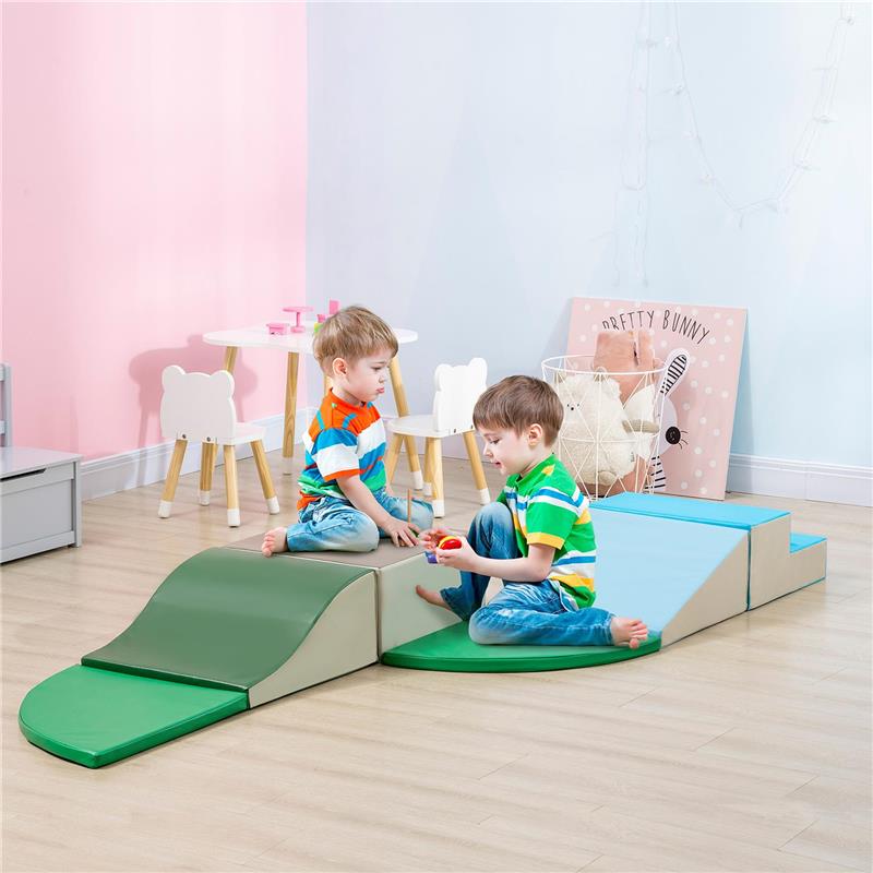 SET COSTRUZIONI MORBIDE PER BAMBINI 1-3 ANNI DA 6 PEZZI IN PU ED EPE MULTICOLORE