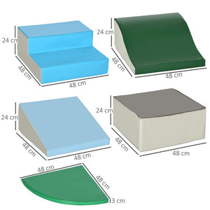 SET COSTRUZIONI MORBIDE PER BAMBINI 1-3 ANNI DA 6 PEZZI IN PU ED EPE MULTICOLORE