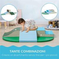 SET COSTRUZIONI MORBIDE PER BAMBINI 1-3 ANNI DA 6 PEZZI IN PU ED EPE MULTICOLORE