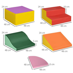 SET COSTRUZIONI MORBIDE PER BAMBINI 1-3 ANNI DA 6 PEZZI IN PU ED EPE MULTICOLORE