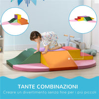 SET COSTRUZIONI MORBIDE PER BAMBINI 1-3 ANNI DA 6 PEZZI IN PU ED EPE MULTICOLORE