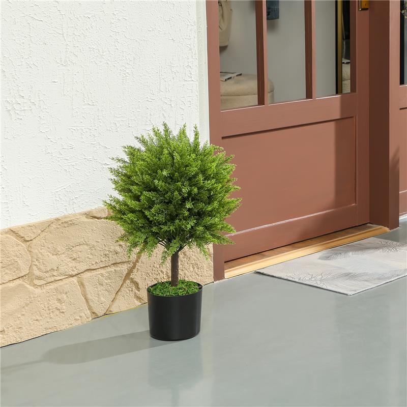 PIANTA FINTA ALBERO CEDRO CON VASO INCLUSO PER INTERNO ED ESTERNO ALTEZZA 55 CM VERDE