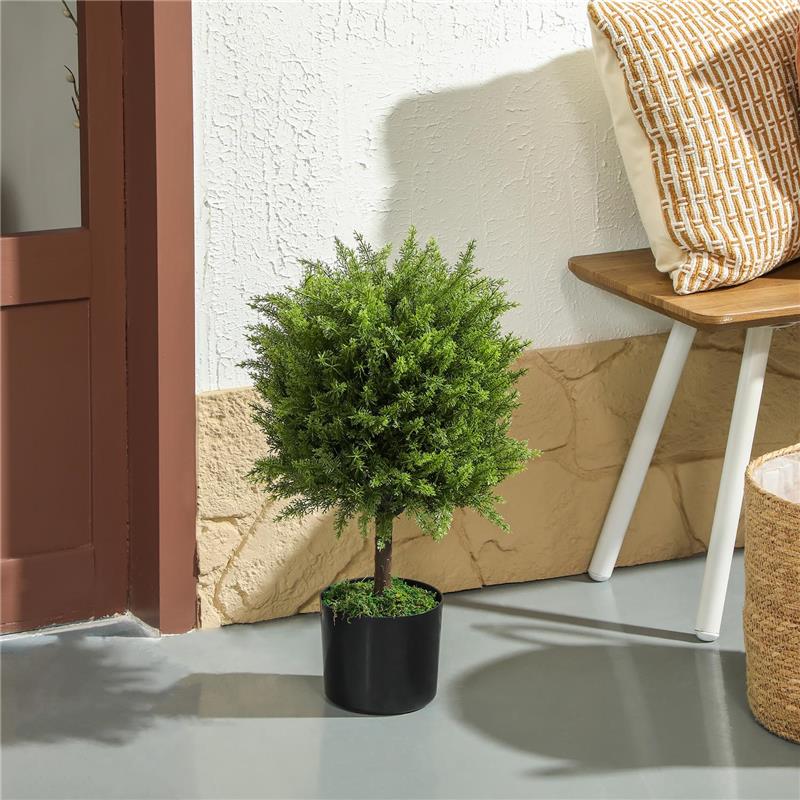 PIANTA FINTA ALBERO CEDRO CON VASO INCLUSO PER INTERNO ED ESTERNO ALTEZZA 55 CM VERDE