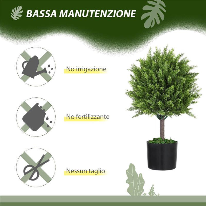 PIANTA FINTA ALBERO CEDRO CON VASO INCLUSO PER INTERNO ED ESTERNO ALTEZZA 55 CM VERDE