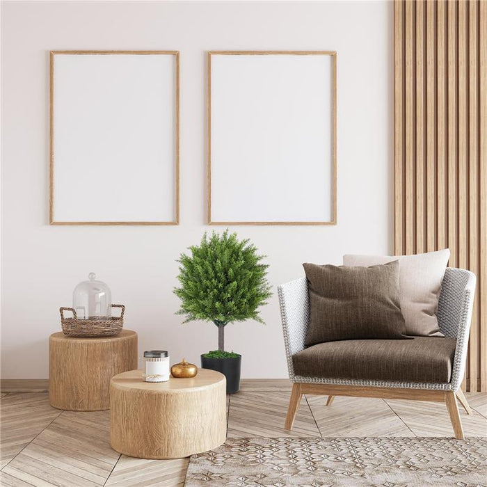 PIANTA FINTA ALBERO CEDRO CON VASO INCLUSO PER INTERNO ED ESTERNO ALTEZZA 55 CM VERDE