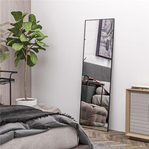 SPECCHIO DA TERRA MODERNO A FIGURA INTERA DESIGN AUTOPORTANTE O DA PARETE 40X150 CM NERO